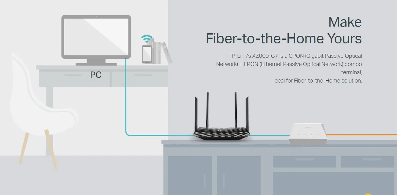 Picture of TP-Link ONU XZ000-G7 1-Port UPC Port Gigabit XPON Terminal EPON+GPON onu