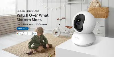 Picture of Tapo C200c Indoor Pan/Tilt Home Security Wi-Fi Camera, FHD, Surveillance Camera, Night Vision, 360° Viewing Angle, Two Way Audio, Motion Detection and Notifications, Integrated Acoustic and Clear Alarm