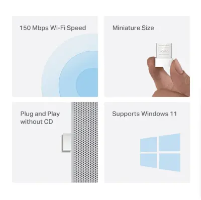 Picture of Mercusys MW150US N150 Wireless Nano USB Adapter