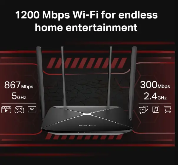 Picture of Mercusys AC12G AC1300 Wireless Dual Band Gigabit Router with MIMO