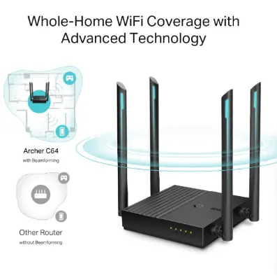 Picture of TP-Link Archer C64 AC1200 Wireless MU-MIMO Gigabit WiFi Router