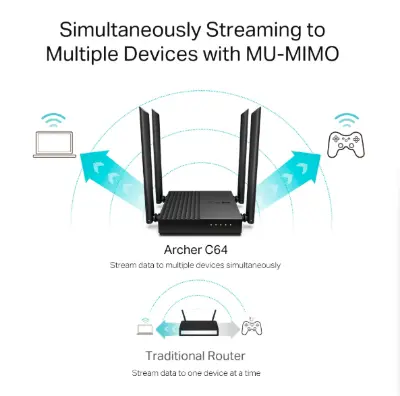 Picture of TP-Link Archer C64 AC1200 Wireless MU-MIMO Gigabit WiFi Router