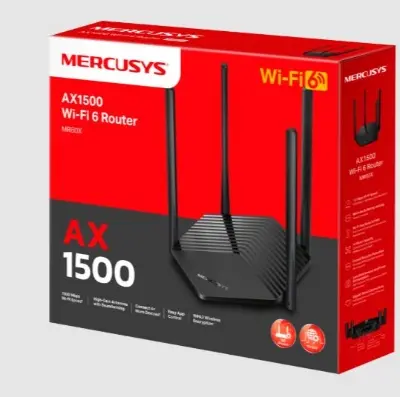 Picture of Mercusys MR60X AX1500 WiFi 6 Router | Dual Band 1500 Mbps Wireless 1.5 Gbps Gigabit Wi-Fi | OFDMA & MU-MIMO | 4× Multi-Directional high-gain Antennas with Beamforming