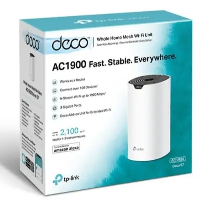 Picture of TP-Link Deco S7 AC1900 1 Pack Whole Home Mesh Wi-Fi System Smart Router 100 Device Capacity 1900 Mbps Dual-Band with Gigabit Ports