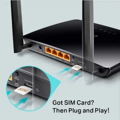 Picture of tp-link archer mr200 ac750 wireless dual band 4g lte router - black