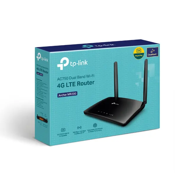 Picture of tp-link archer mr200 ac750 wireless dual band 4g lte router - black