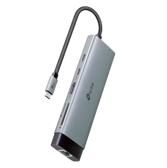 Picture of TP-Link UH9120C USB-C 9-in-1 Multi-Port Hub (4K@60Hz HDMI, Gigabit Ethernet, 100W PD Charging, USB-C Data, 3× USB-A 3.0, SD & MicroSD Card Readers)