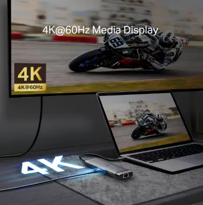 Picture of TP-Link UH9120C USB-C 9-in-1 Multi-Port Hub (4K@60Hz HDMI, Gigabit Ethernet, 100W PD Charging, USB-C Data, 3× USB-A 3.0, SD & MicroSD Card Readers)