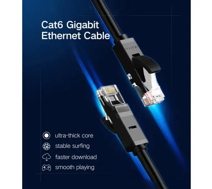 Picture of Ugreen NW102 (20158) Cat-6 U/UTP 0.5 Meter Black Network Cable # 20158, Patch Cord