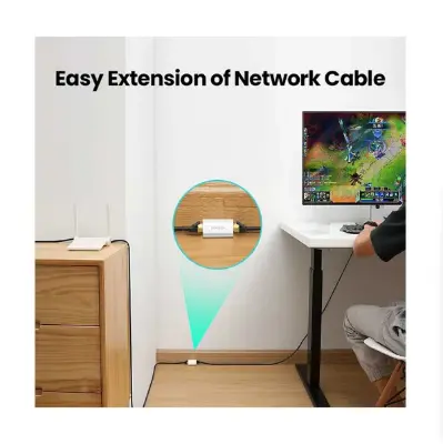 Picture of Ugreen NW116 (20391) Anti Thunder White RJ45 (Female to Female) Ethernet Connector #20391