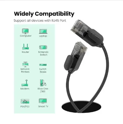 Picture of Ugreen 70653 Cat-6A, 3 Meter, Black Network Cable # 70653