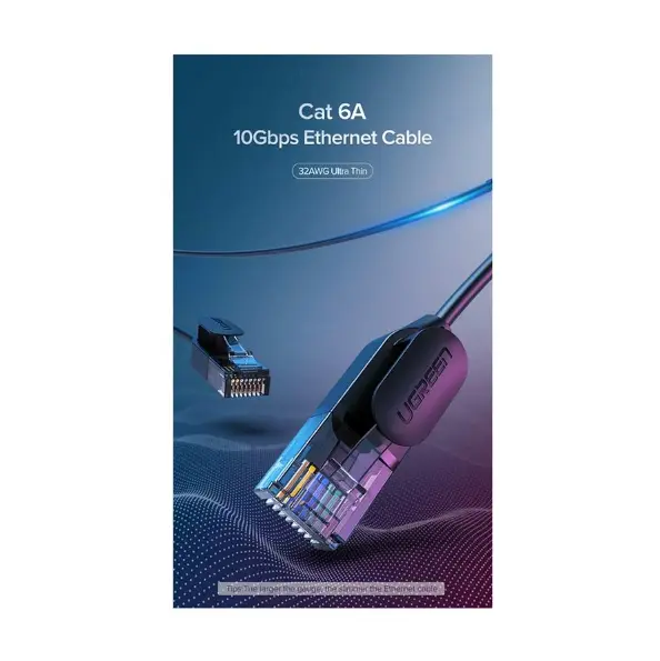 Picture of Ugreen 70653 Cat-6A, 3 Meter, Black Network Cable # 70653