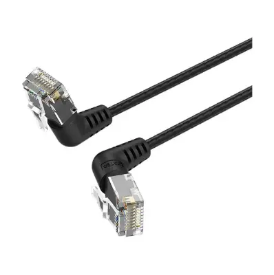 Picture of Vention IBOBI Cat-6A UTP, 3 Meter, Black Rotate Right Angle Patch Cable #IBOBI