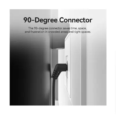 Picture of Vention IBOBI Cat-6A UTP, 3 Meter, Black Rotate Right Angle Patch Cable #IBOBI