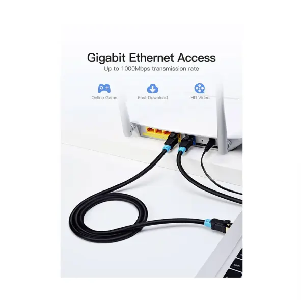 Picture of Vention VAP-A06-B150 Cat-6, 1.5 Meter, Black Network Cable # VAP-A06-B150, SFTP Patch Cord