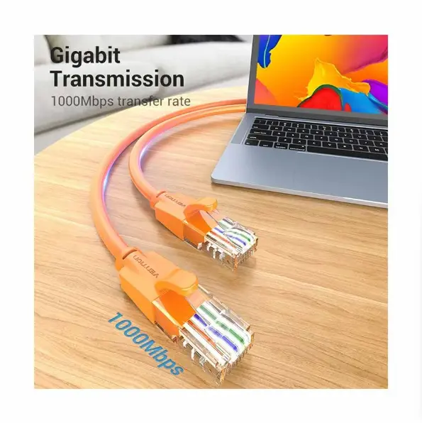 Picture of Vention IBEOH Cat-6 UTP, 2 Meter, Orange Network Cable #IBEOH Patch Cable
