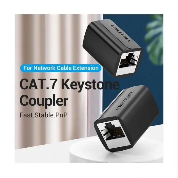 Picture of Vention IPWB0 Cat 7 FTP Black Keystone Jack Coupler #IPWB0