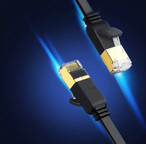 Picture of Ugreen NW106 (11262) Cat-7 U/FTP 3 Meter Black Network Cable # 11262, Flat Patch Cord