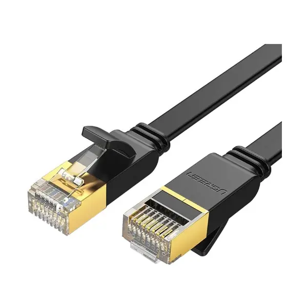 Picture of Ugreen NW106 (11262) Cat-7 U/FTP 3 Meter Black Network Cable # 11262, Flat Patch Cord