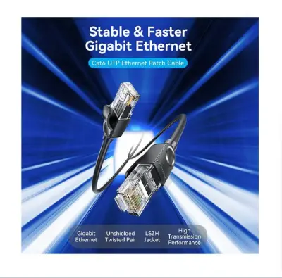 Picture of Vention LSZH Cat-6 UTP, 5 Meter, Ethernet Black Network Cable #IBNBJ Patch Cable