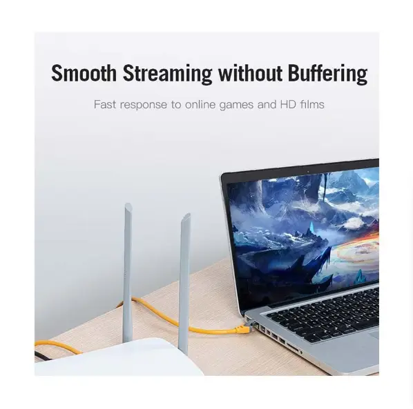 Picture of Vention IBHYI Cat-6A SFTP, 3 Meter, Yellow Network Cable #IBHYI Patch Cable