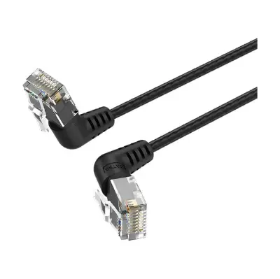 Picture of Vention IBOBG Cat-6A UTP, 1.5 Meter, Black Rotate Right Angle Patch Cable #IBOBG