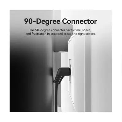 Picture of Vention IBOBG Cat-6A UTP, 1.5 Meter, Black Rotate Right Angle Patch Cable #IBOBG