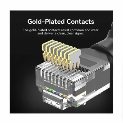 Picture of Vention IBOBG Cat-6A UTP, 1.5 Meter, Black Rotate Right Angle Patch Cable #IBOBG