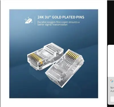 Picture of Ugreen NW110 (50246) Transparent CAT-5 RJ45 Connector #50246 (100 Pcs)