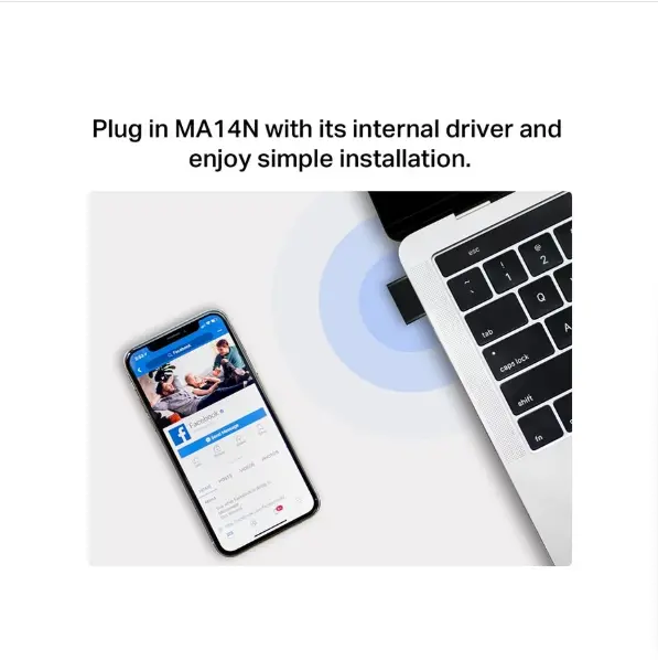 Picture of Mercusys MA14N AX300 Mbps Single Band Wi-Fi 6 Nano USB Adapter