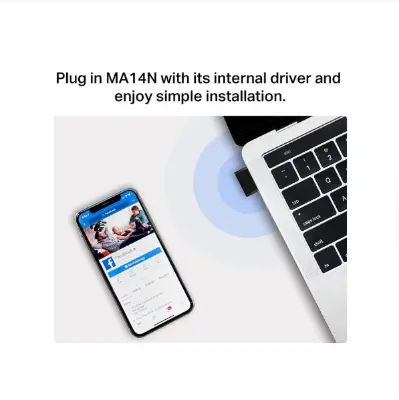 Picture of Mercusys MA14N AX300 Mbps Single Band Wi-Fi 6 Nano USB Adapter