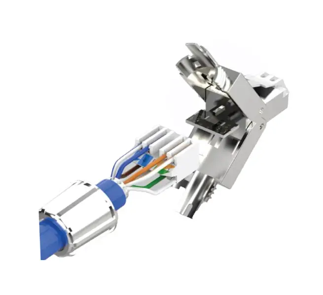 Picture of Safenet CAT-6A Shielded Toolless RJ45 Connector #46-4002WT