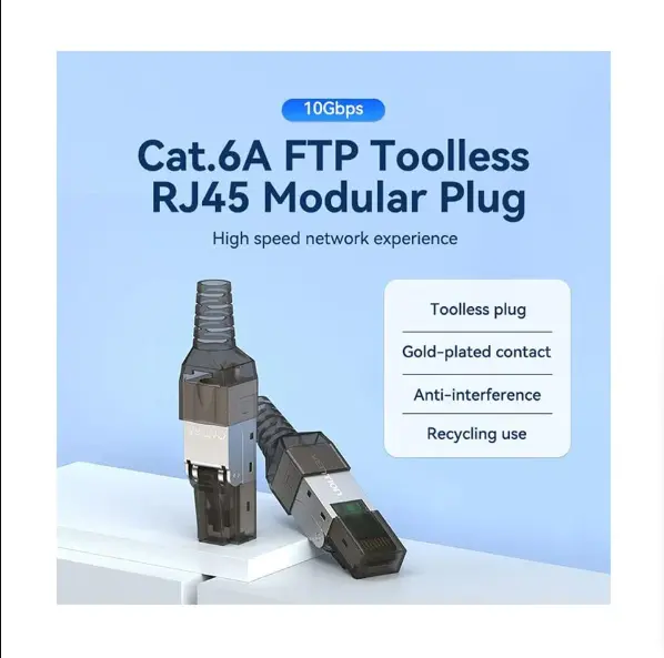Picture of Vention IDIH0 Cat 6A FTP Gray Toolless RJ45 Modular Plug #IDIH0