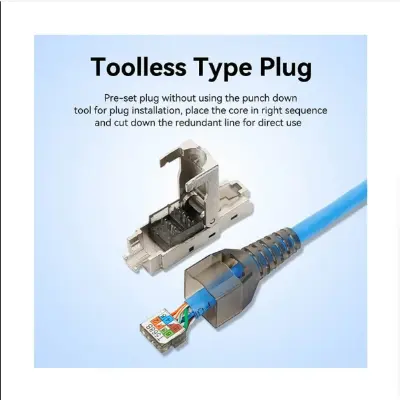 Picture of Vention IDIH0 Cat 6A FTP Gray Toolless RJ45 Modular Plug #IDIH0