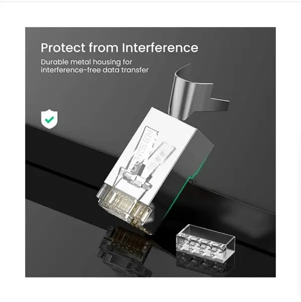 Picture of Ugreen NW193 (50634) CAT-7 Gold-plated Silver RJ45 Connector # 50634 (10 pcs)