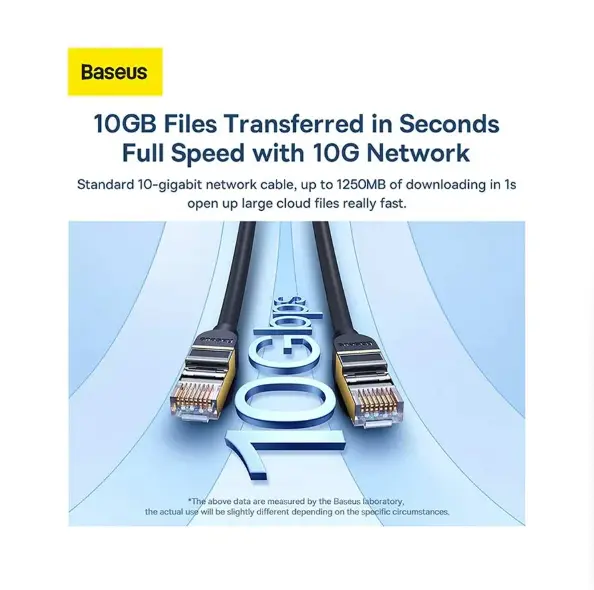 Picture of Baseus Cat-7 WKJS010401, 3 Meter, Black Network Cable #WKJS010401