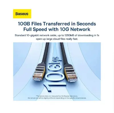 Picture of Baseus Cat-7 WKJS010401, 3 Meter, Black Network Cable #WKJS010401