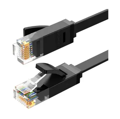 Picture of Ugreen NW102 (50177) Cat-6 U/UTP 8 Meter Black Network Cable # 50177, Flat Patch Cord