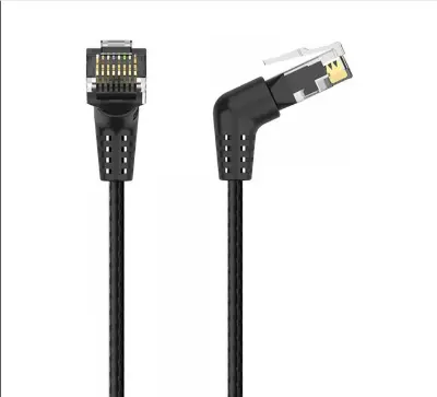 Picture of Vention IBOBJ Cat-6A UTP, 5 Meter, Black Rotate Right Angle Patch Cable #IBOBJ