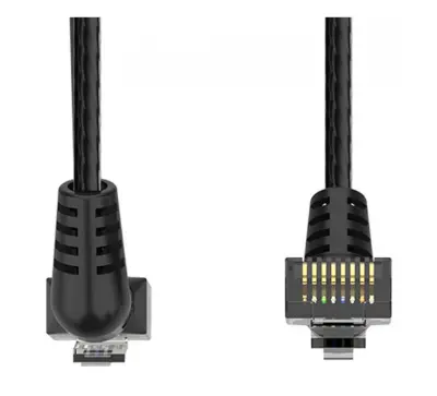 Picture of Vention IBOBJ Cat-6A UTP, 5 Meter, Black Rotate Right Angle Patch Cable #IBOBJ