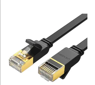 Picture of UGREEN NW106 (11264) Cat-7 U/FTP 8 Meter Black Network Cable # 11264, Flat Patch Cord