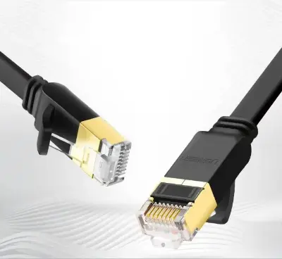 Picture of UGREEN NW106 (11264) Cat-7 U/FTP 8 Meter Black Network Cable # 11264, Flat Patch Cord