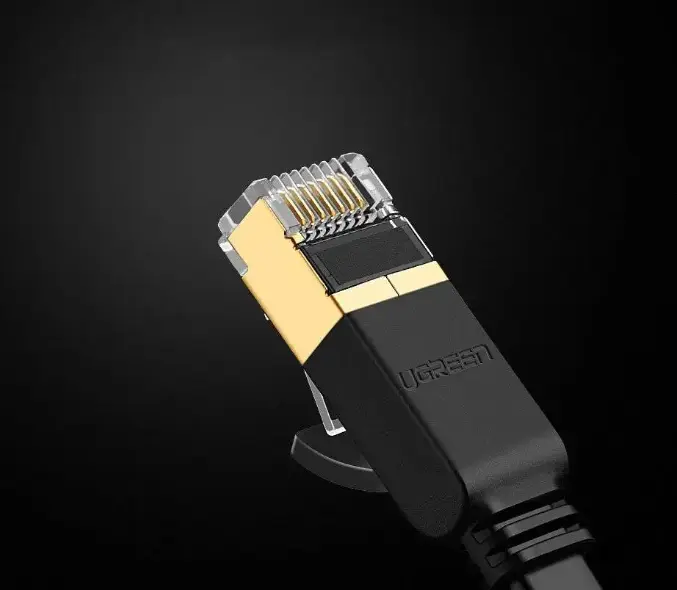 Picture of UGREEN NW106 (11264) Cat-7 U/FTP 8 Meter Black Network Cable # 11264, Flat Patch Cord