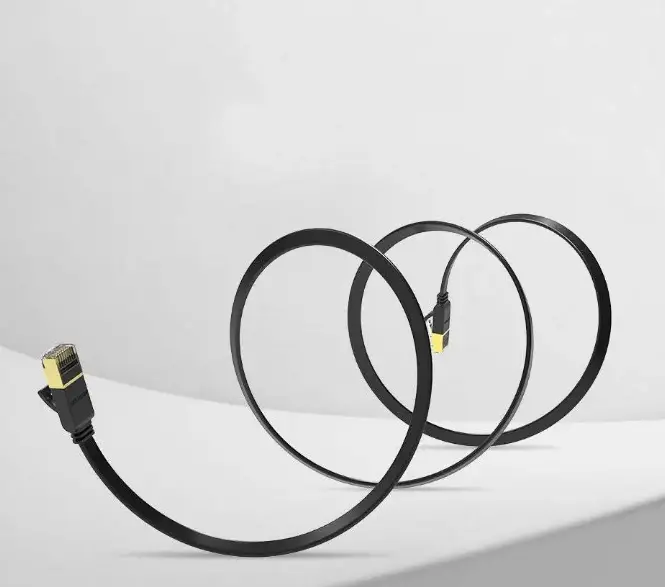 Picture of UGREEN NW106 (11264) Cat-7 U/FTP 8 Meter Black Network Cable # 11264, Flat Patch Cord