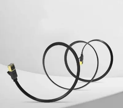 Picture of UGREEN NW106 (11264) Cat-7 U/FTP 8 Meter Black Network Cable # 11264, Flat Patch Cord