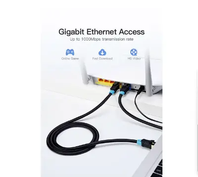 Picture of Vention VAP-A06-B500 Cat-6, 5 Meter, Black Network Cable # VAP-A06-B500, SFTP Patch Cord