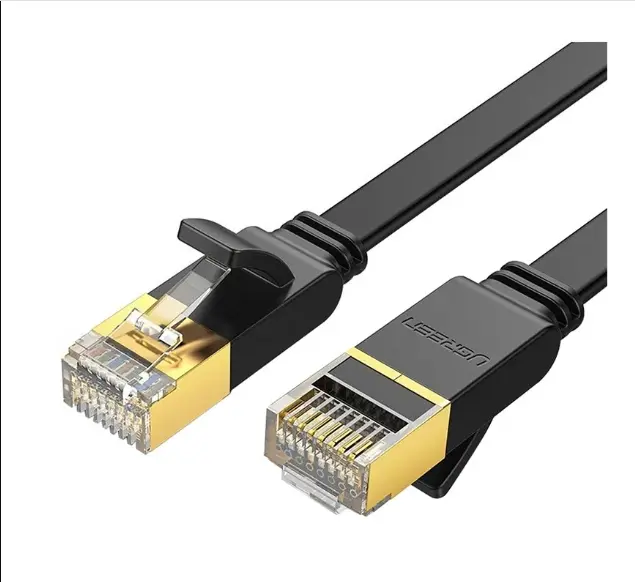 Picture of UGREEN NW106 (11265) Cat-7 U/FTP 10 Meter Black Network Cable # 11265, Flat Patch Cord