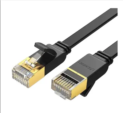 Picture of UGREEN NW106 (11265) Cat-7 U/FTP 10 Meter Black Network Cable # 11265, Flat Patch Cord