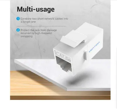Picture of Vention VDD-B11-W Cat 5E UTP White Keystone Jack Coupler #VDD-B11-W (10 Pcs)