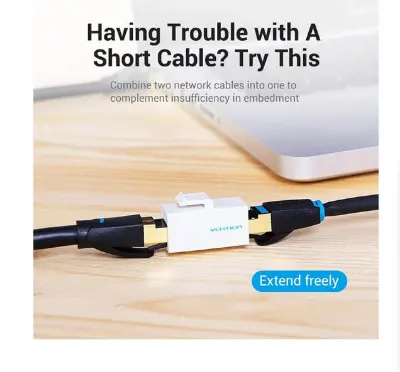 Picture of Vention VDD-B11-W Cat 5E UTP White Keystone Jack Coupler #VDD-B11-W (10 Pcs)